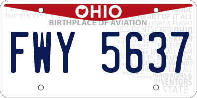 OH license plate FWY5637