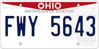 OH license plate FWY5643