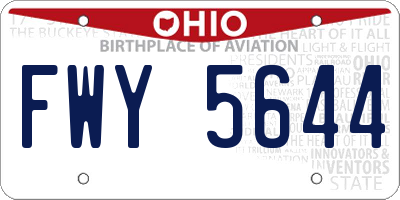 OH license plate FWY5644
