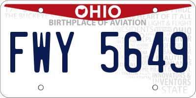 OH license plate FWY5649