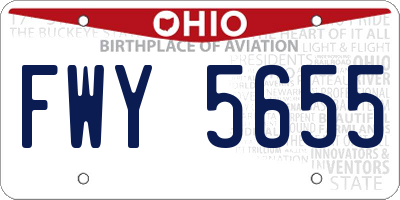 OH license plate FWY5655