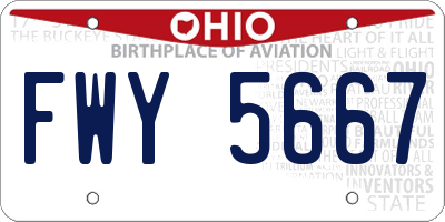 OH license plate FWY5667