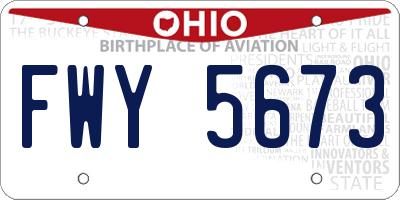 OH license plate FWY5673