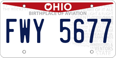 OH license plate FWY5677