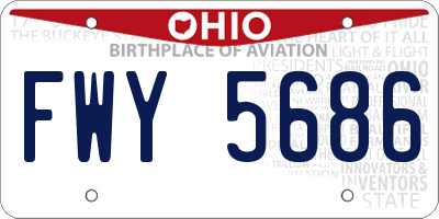 OH license plate FWY5686