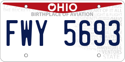 OH license plate FWY5693
