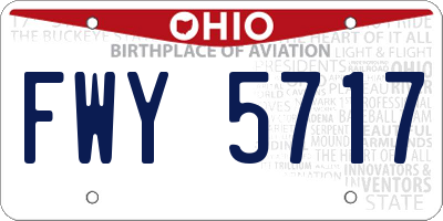 OH license plate FWY5717
