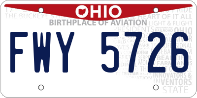 OH license plate FWY5726