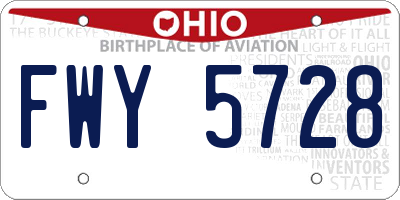 OH license plate FWY5728