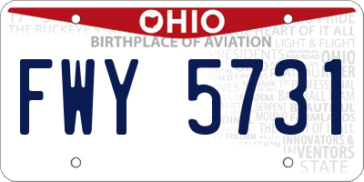 OH license plate FWY5731