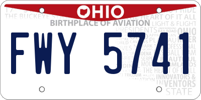 OH license plate FWY5741