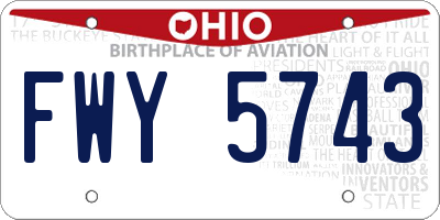 OH license plate FWY5743