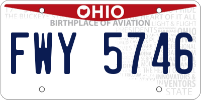 OH license plate FWY5746