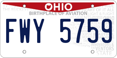 OH license plate FWY5759