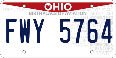 OH license plate FWY5764