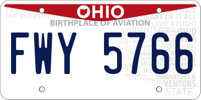 OH license plate FWY5766