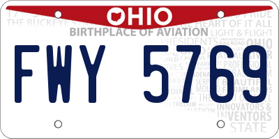 OH license plate FWY5769