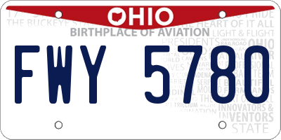 OH license plate FWY5780