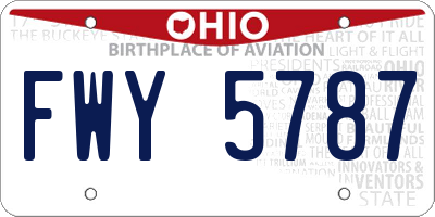 OH license plate FWY5787