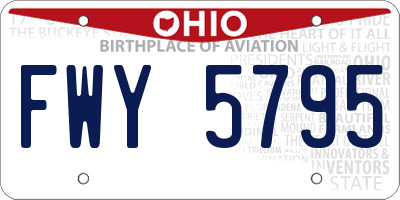 OH license plate FWY5795