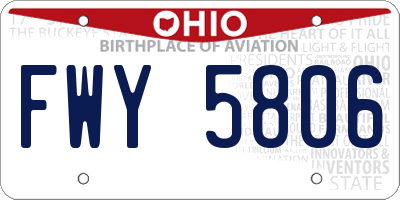 OH license plate FWY5806