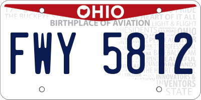 OH license plate FWY5812