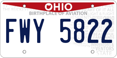 OH license plate FWY5822
