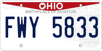 OH license plate FWY5833