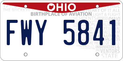 OH license plate FWY5841