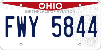 OH license plate FWY5844