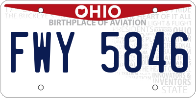 OH license plate FWY5846