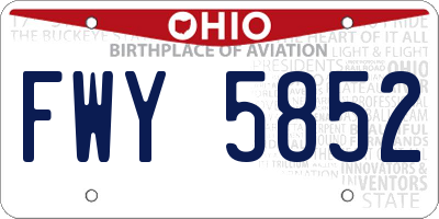 OH license plate FWY5852