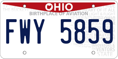 OH license plate FWY5859