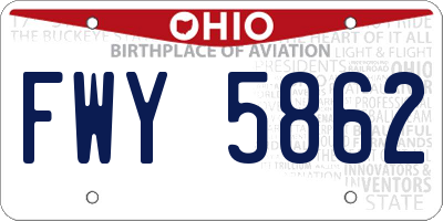 OH license plate FWY5862