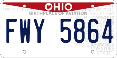 OH license plate FWY5864