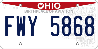 OH license plate FWY5868
