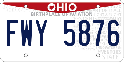 OH license plate FWY5876