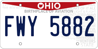 OH license plate FWY5882