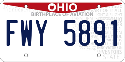 OH license plate FWY5891