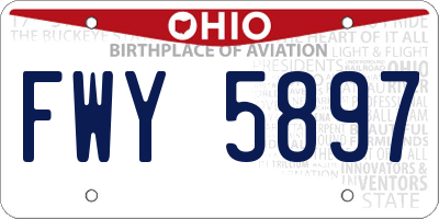 OH license plate FWY5897