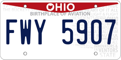 OH license plate FWY5907