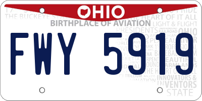 OH license plate FWY5919