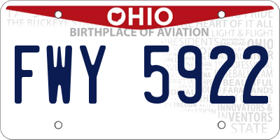 OH license plate FWY5922