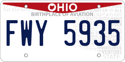OH license plate FWY5935