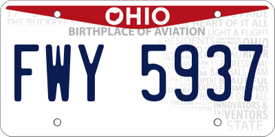 OH license plate FWY5937
