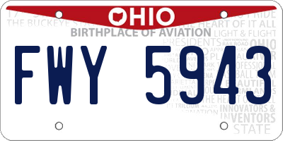 OH license plate FWY5943
