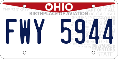 OH license plate FWY5944