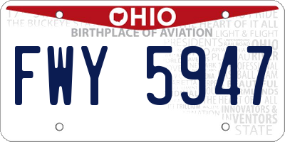 OH license plate FWY5947