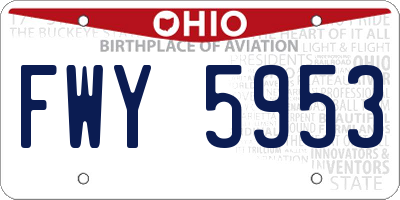 OH license plate FWY5953