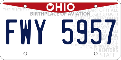 OH license plate FWY5957